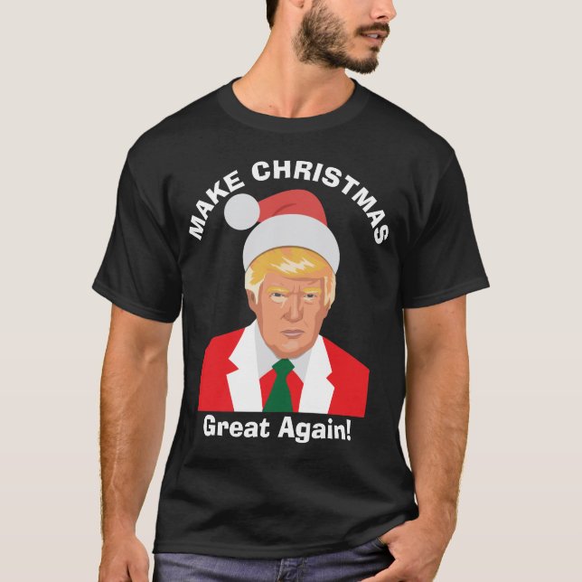 Donald Trump Jul Äkta julsötare T Shirt (Framsida)