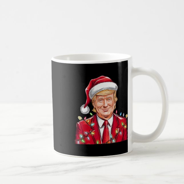 Donald Trump jul Funny Mega Santa Hat Kaffemugg (Höger)