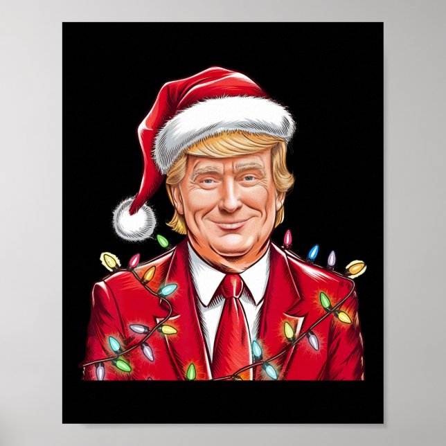 Donald Trump jul Funny Mega Santa Hat Poster (Framsidan)