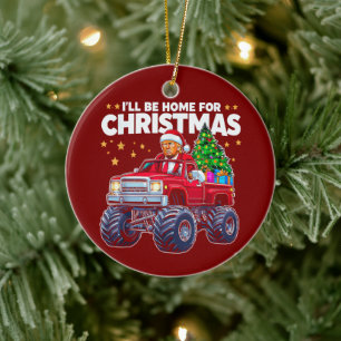 Donald Trump jul Jag kommer hem till Julafton Julgransprydnad Keramik