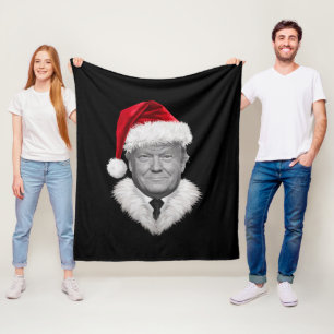Donald Trump jul rolig tomtehatt present Fleecefilt