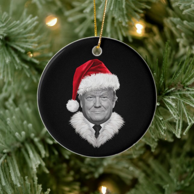 Donald Trump jul rolig tomtehatt present  Julgransprydnad Keramik (Träd)