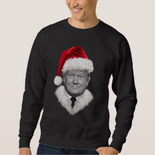 Donald Trump jul rolig tomtehatt present Lång Ärmad Tröja