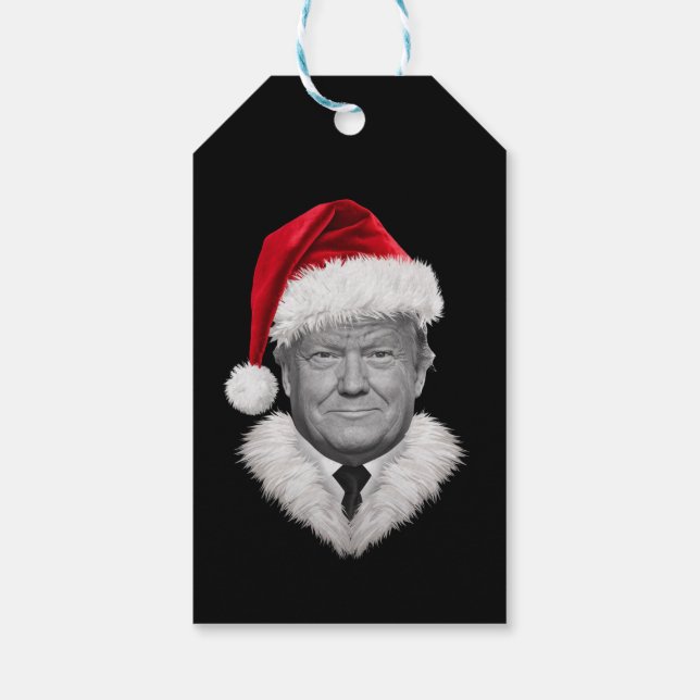 Donald Trump jul rolig tomtehatt present  Presentetikett (Baksidan)