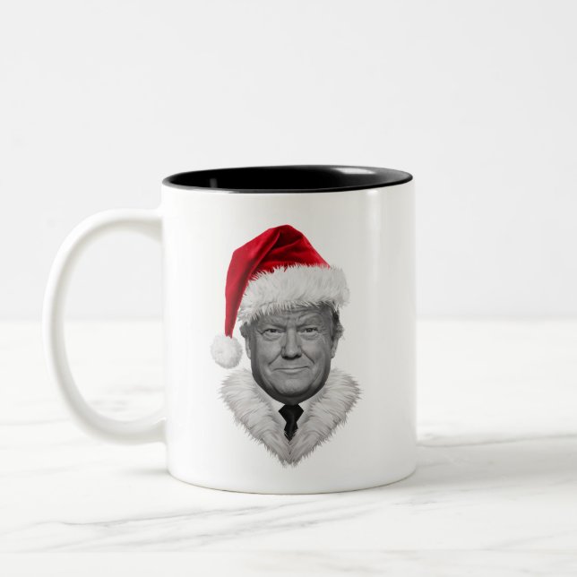 Donald Trump jul rolig tomtehatt present  Två-Tonad Mugg (Vänster)