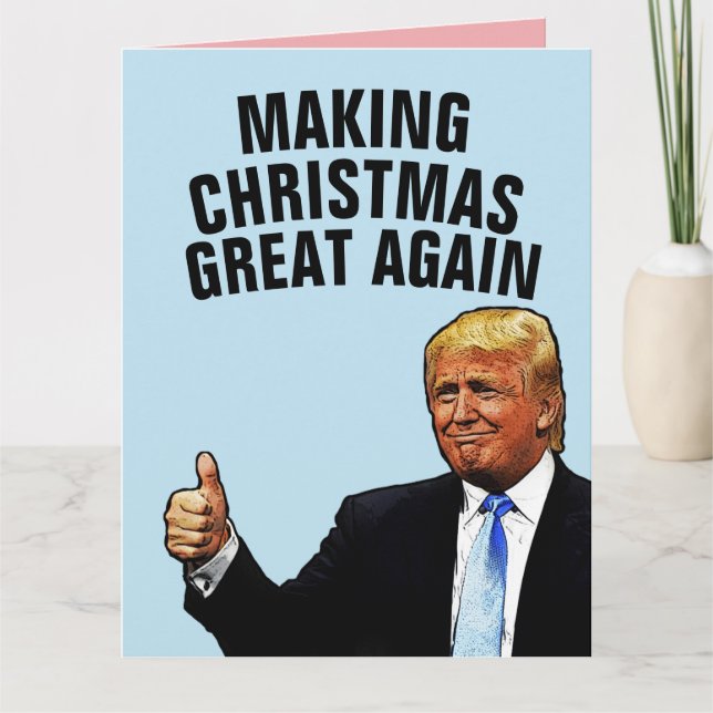 DONALD TRUMP JUL STOR IGEN GRATTULATIONSKORT KORT (Framsida)