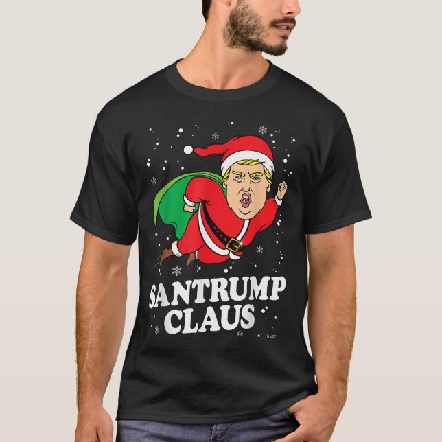 Donald Trump Julafton Funny Santa Hat Gift Shirt T (Framsida)