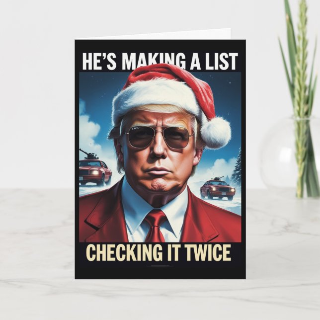 Donald Trump-julkort | Santa List Helgdag Kort (Framsida)