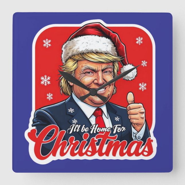 Donald Trump Jultomten Art Fyrkantig Klocka (Framsida)