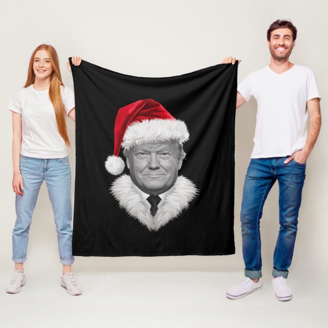 Donald Trump jultomten Santa Hat Gift Fleecefilt (På plats)