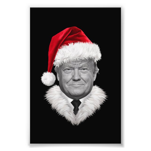 Donald Trump jultomten Santa Hat Gift Fototryck (Framsidan)