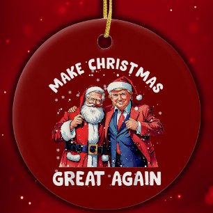 Donald Trump Jultomten Trump Santa Gift Julgransprydnad Keramik