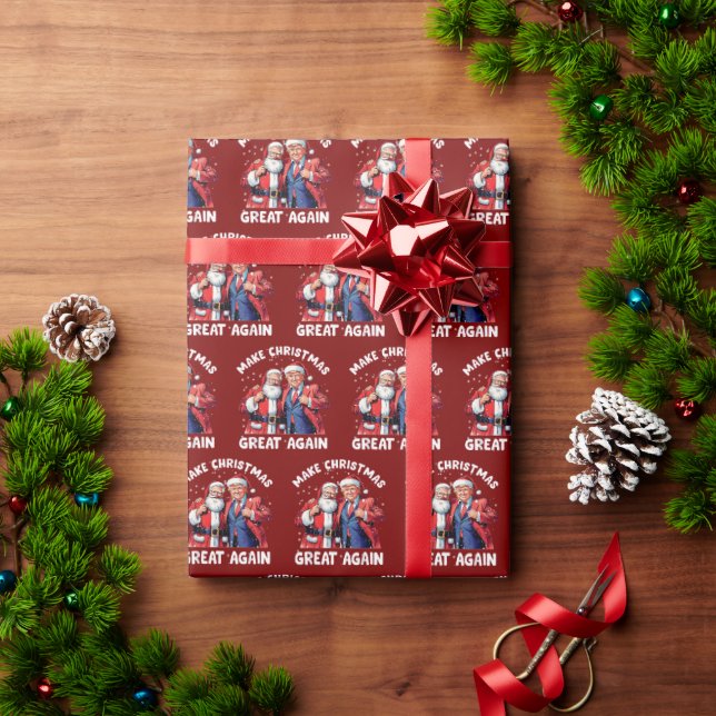 Donald Trump Jultomten | Trump Santa Gift Red Presentpapper (Julgåva)