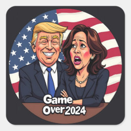 Donald Trump Kamala harris Fyrkantigt Klistermärke