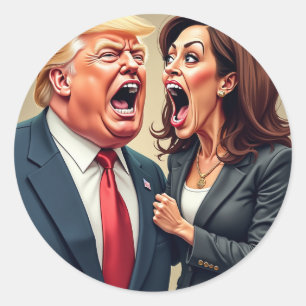 Donald Trump Kamala harris Runt Klistermärke