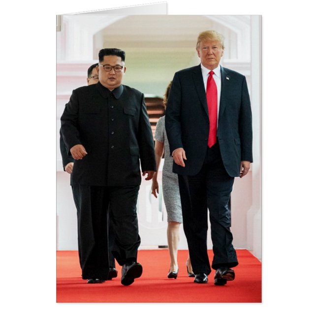 Donald Trump & Kim - åminnelsemynten på baksidan Hälsningskort (Framsidan)