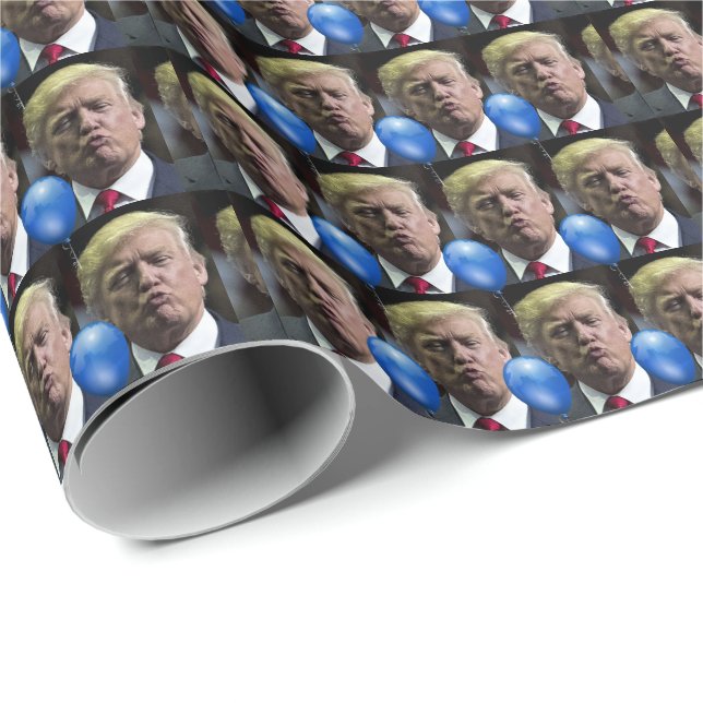 DONALD TRUMP KISS BIRTHDAY FUNNY WRAPPPPING PAPPER PRESENTPAPPER (Rullad Hörn)