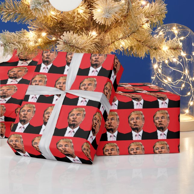 DONALD TRUMP KISS CHRISTMAS WRAPPING PAPER PRESENTPAPPER (Helgdagar)
