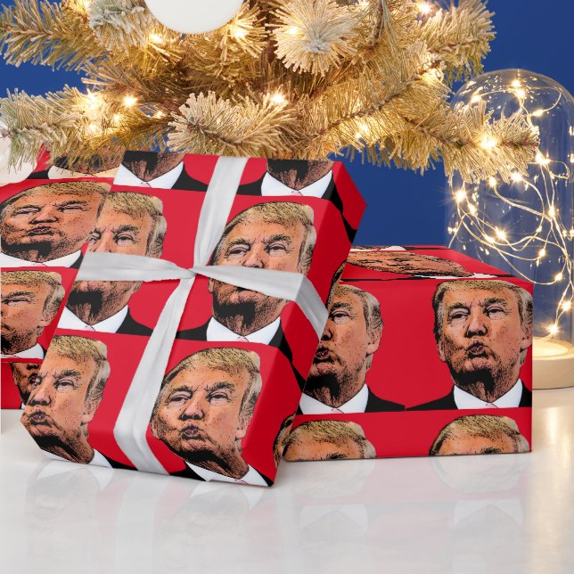 DONALD TRUMP KISS CHRISTMAS WRAPPPPING PAPPER PRESENTPAPPER (Helgdagar)