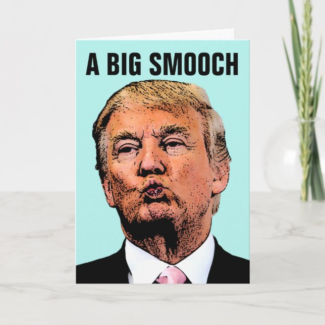DONALD TRUMP KISS FUNNY FARS DAG CARDS KORT (Framsida)