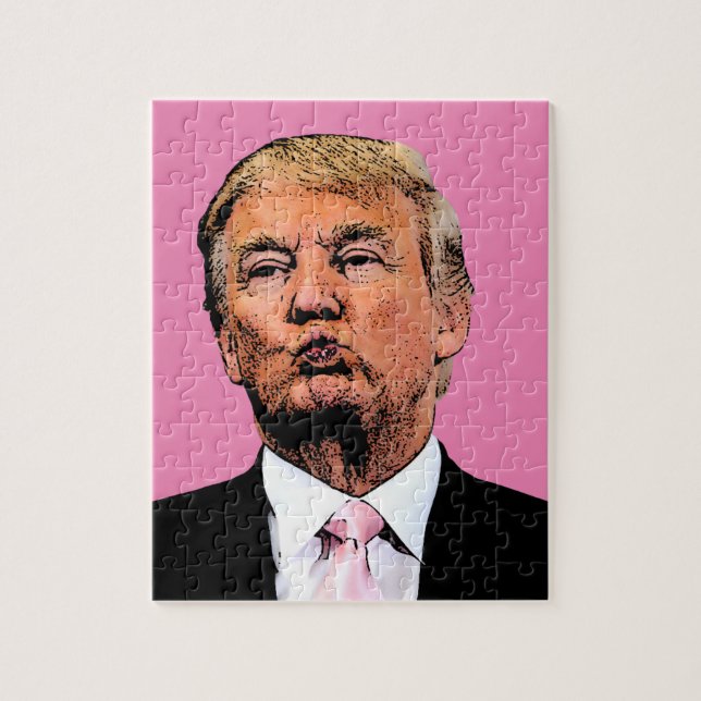 DONALD TRUMP KISS JIGSAW PUZZLE CHALLENGING PUSSEL (Vertikal)