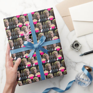 DONALD TRUMP KISS MUFFINSS BIRTHDAY WRAPPPPING PAP PRESENTPAPPER