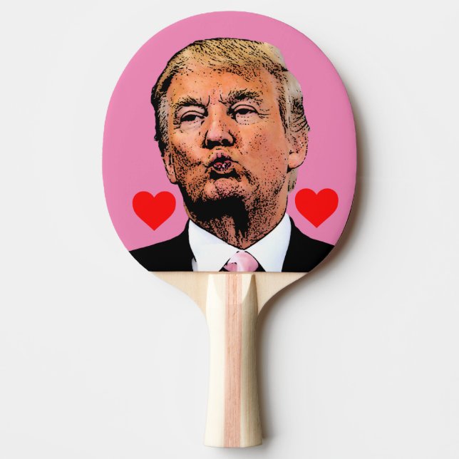 DONALD TRUMP KISS VALENTINS PING PONG PADDLE-PAPPP PINGISRACKET (Framsidan)