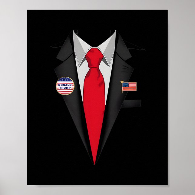 Donald Trump kostym och slips Halloween-kostym  Poster (Framsidan)
