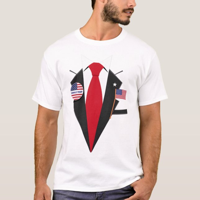 Donald Trump Kostym och Tie Halloween Costume 1 T Shirt (Framsida)