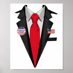 Donald Trump Kostym och Tie Halloween Costume Poster