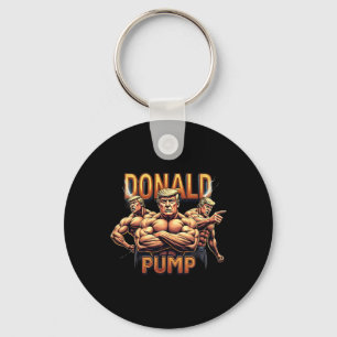 Donald Trump Kroppsbyggande Roligt Gym Meme Humor Nyckelring