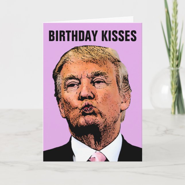 DONALD TRUMP KYSS FÖDELSEDAGKORT KORT (Framsida)