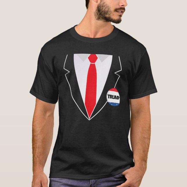 Donald Trump Lazy Kostym Halloween Costume T Shirt (Framsida)