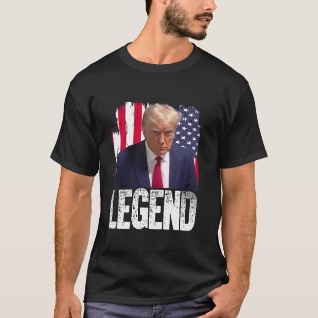 Donald Trump Legend America Flagga T Shirt (Framsida)