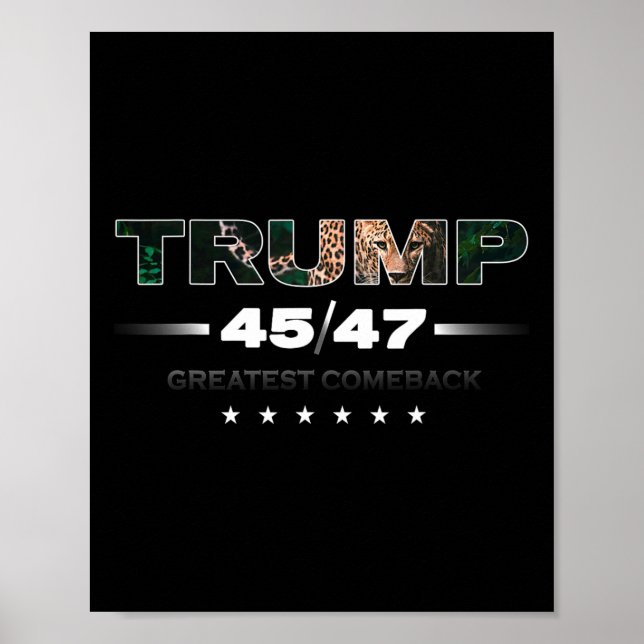 Donald Trump Leopard Skriv ut Underbarare Comeback Poster (Framsidan)