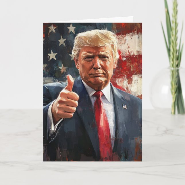 DONALD TRUMP MAGA AMERICAN FLAGGA KORT (Framsida)