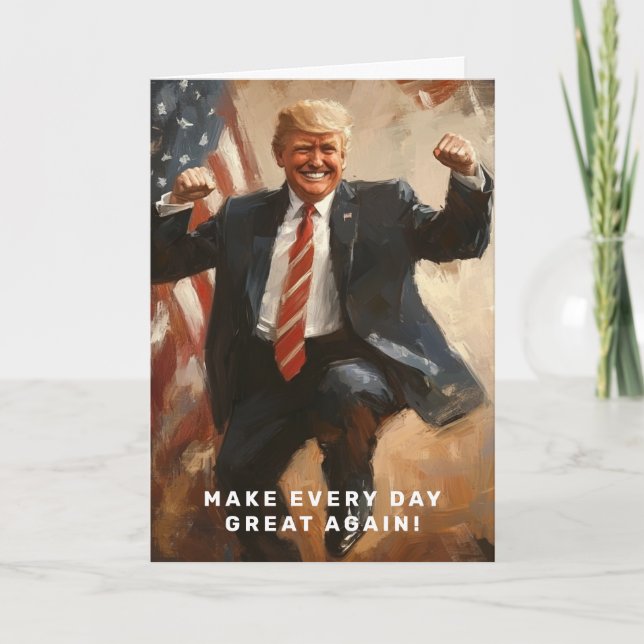 DONALD TRUMP MAGA AMERICAN FLAGGA KORT (Framsida)