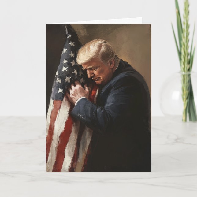 DONALD TRUMP MAGA AMERICAN FLAGGA KORT (Framsida)