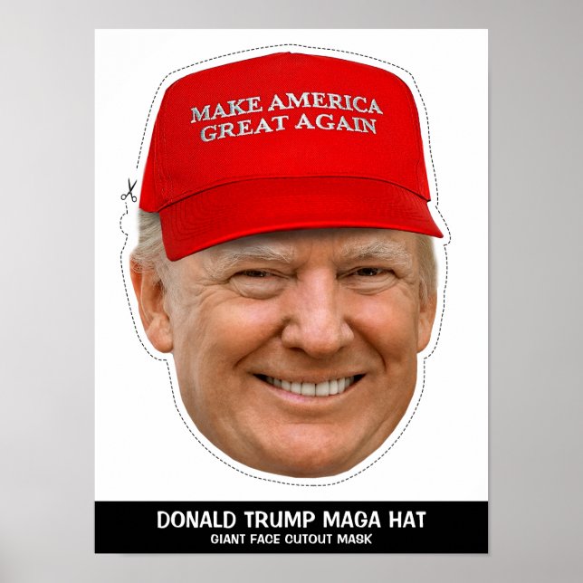 DONALD TRUMP MAGA HAT CUTOUT MASK POSTER (Framsidan)