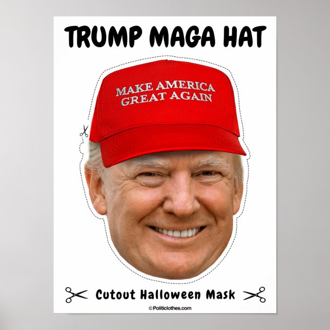 Donald Trump MAGA Hat Halloween Mask Poster (Framsidan)
