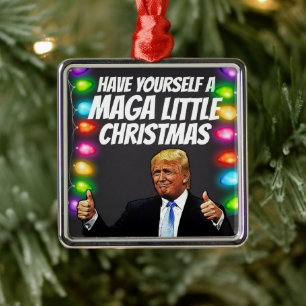 DONALD TRUMP MAGA LITTLE-Julen Julgransprydnad Metall