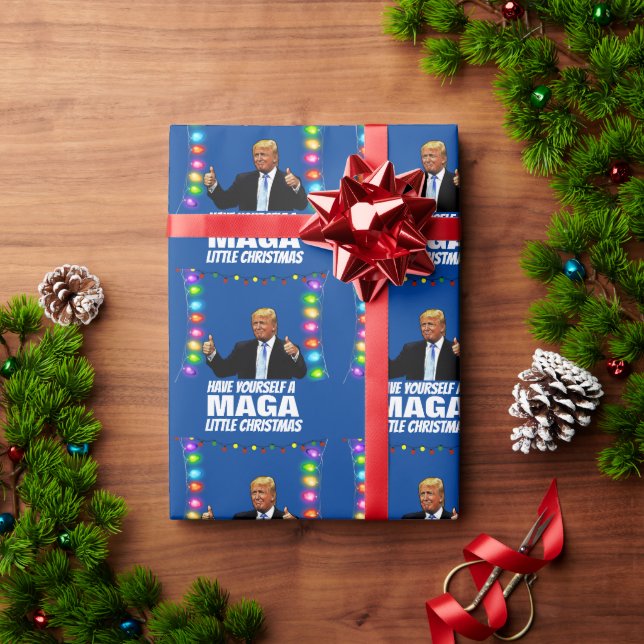 DONALD TRUMP MAGA LITTLE-Julen Presentpapper (Julgåva)