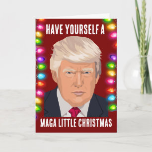 DONALD TRUMP MAGA LITTLE Julhälsningskort Helgkort