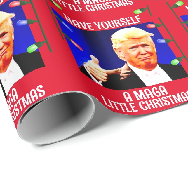 DONALD TRUMP MAGA LITTLE-JulVÅRD PAPPER Presentpapper (Rullad Hörn)