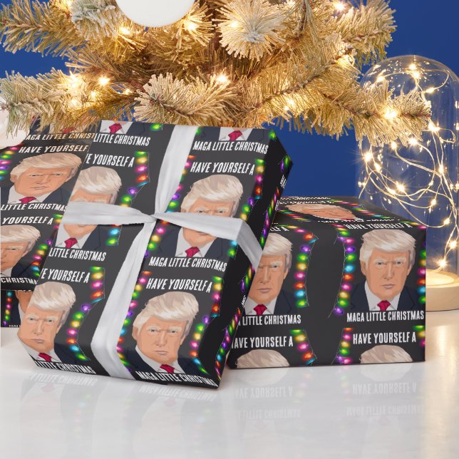 DONALD TRUMP MAGA LITTLE-papper julomslutning Presentpapper (Helgdagar)