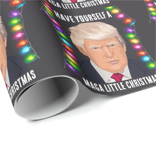 DONALD TRUMP MAGA LITTLE-papper julomslutning Presentpapper (Rullad Hörn)