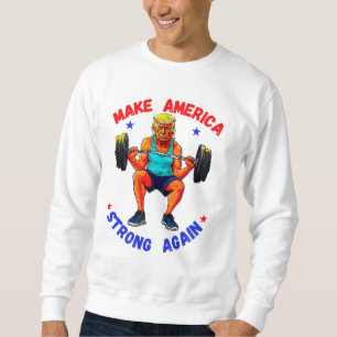 DONALD TRUMP- MAKE AMERICA STRONG IGAIN LÅNG ÄRMAD TRÖJA