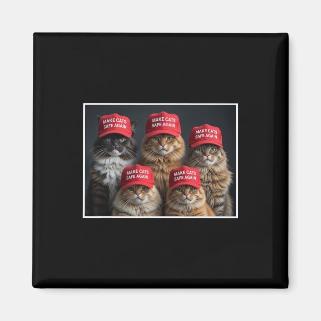 Donald Trump Make Cats Safe Again Red Hat 2024 Det Magnet (Framsidan)
