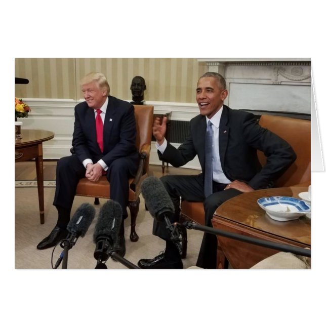 Donald Trump med Barack Obama Hälsningskort (Framsidan Horizontal)