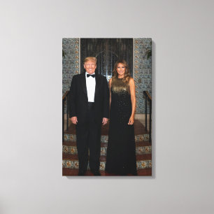 Donald Trump med Dam Melania Canvastryck